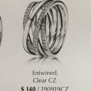 Authentic Pandora Entwined Silver Ring
